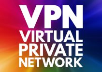 an image featuring all of the colors in a round loop with white letters on the front which say VPN VIRTUAL PRIVATE NETWORK